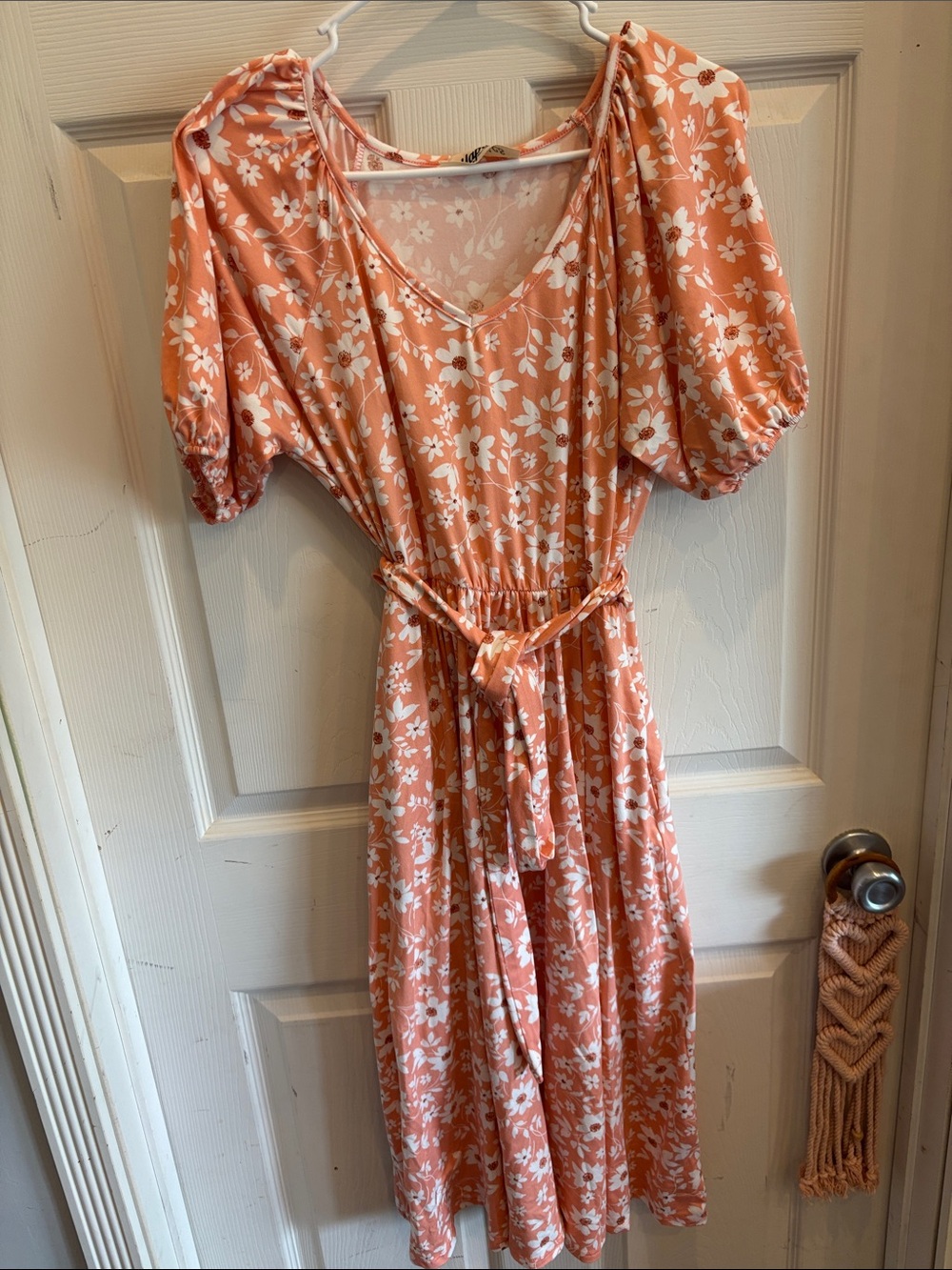 Haptics Peach Floral Dress